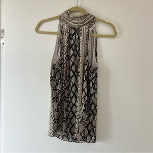 Joie high neck snakeskin top